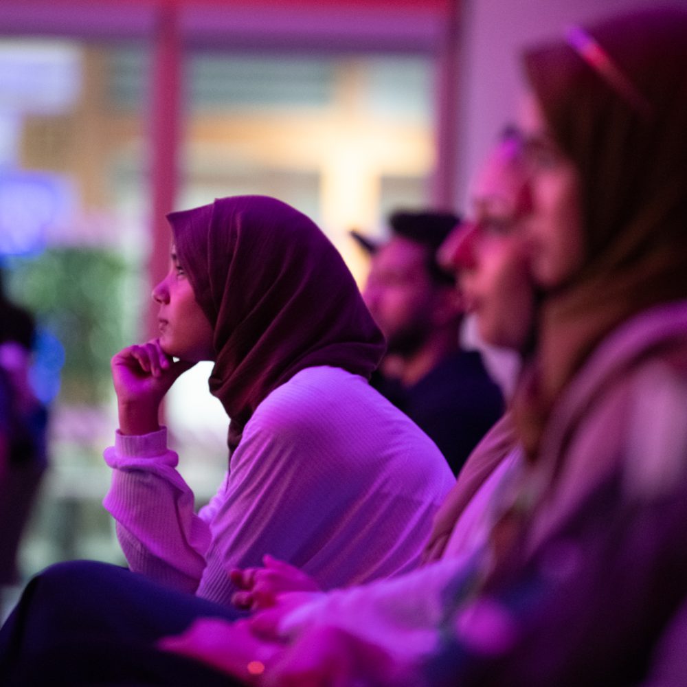 Community member speaking at a Muslamic Makers event